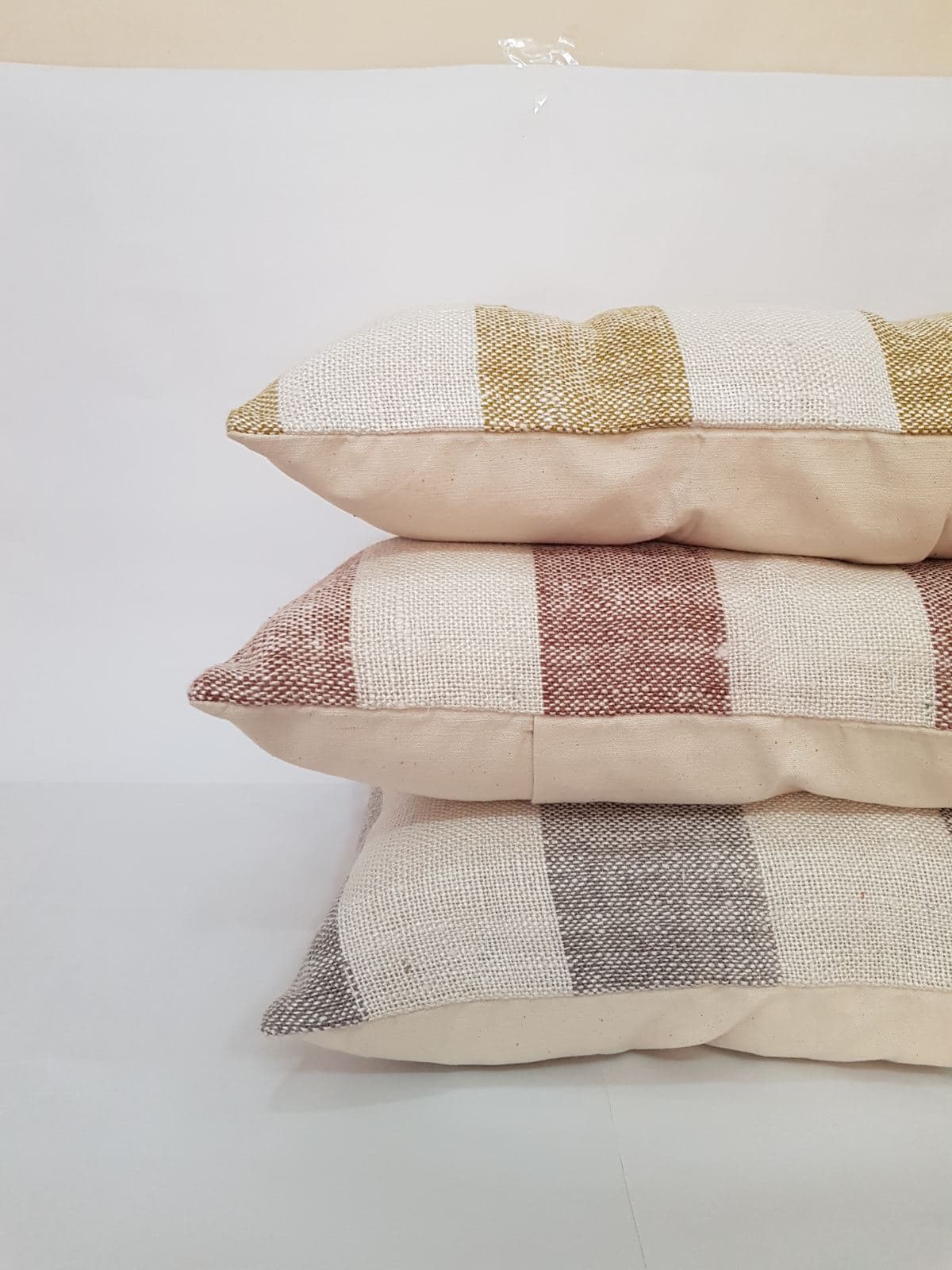 Black and white random lined cushion